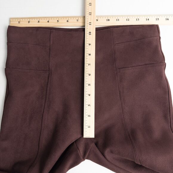 Spanx Faux Suede Leggings Womens Large Dark Terracotta Brown Shaping Fall 20322R - Picture 4 of 13